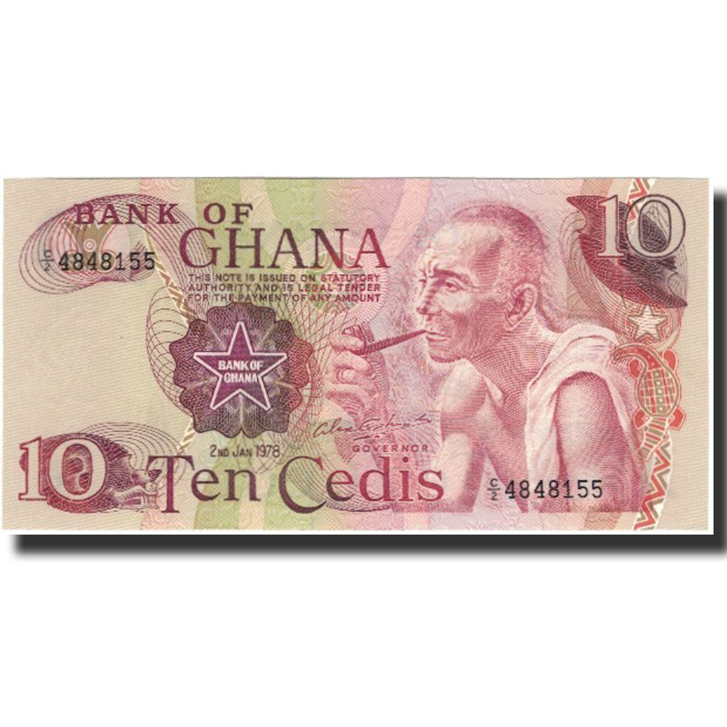 Banconote, Ghana, 10 Cedis, 1978-01-02, KM:16f, FDS