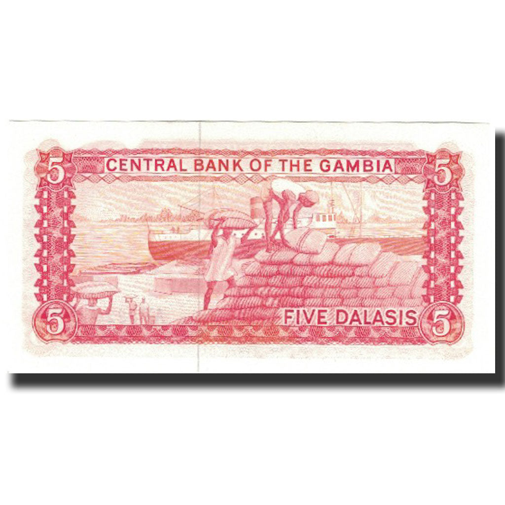 Banknote, The Gambia, 5 Dalasis, Undated (1987-90), KM:9a, UNC(65-70)