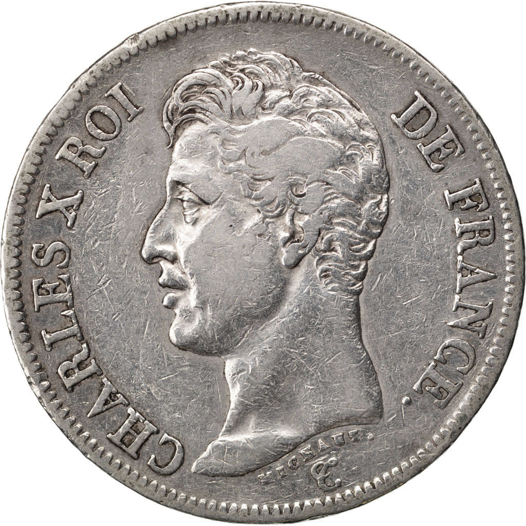 FRANCE, Charles X, 5 Francs, 1826, Paris, KM #720.1, VF(20-25), Silver, Gadoury.