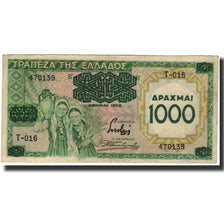 Banknote, Greece, 1000 Drachmai on 100 Drachmai, 1939, KM:111a, AU(50-53)