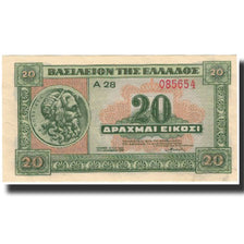 Banknote, Greece, 20 Drachmai, 1940-04-06, KM:315, UNC(65-70)