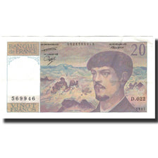Francia, 20 Francs, 20 F 1980-1997 ''Debussy'', 1987, EBC, KM:151b