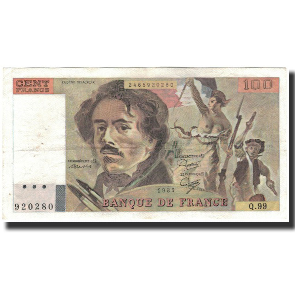 Frankrijk, 100 Francs, 100 F 1978-1995 ''Delacroix'', 1985, TTB+, Fayette:69.9