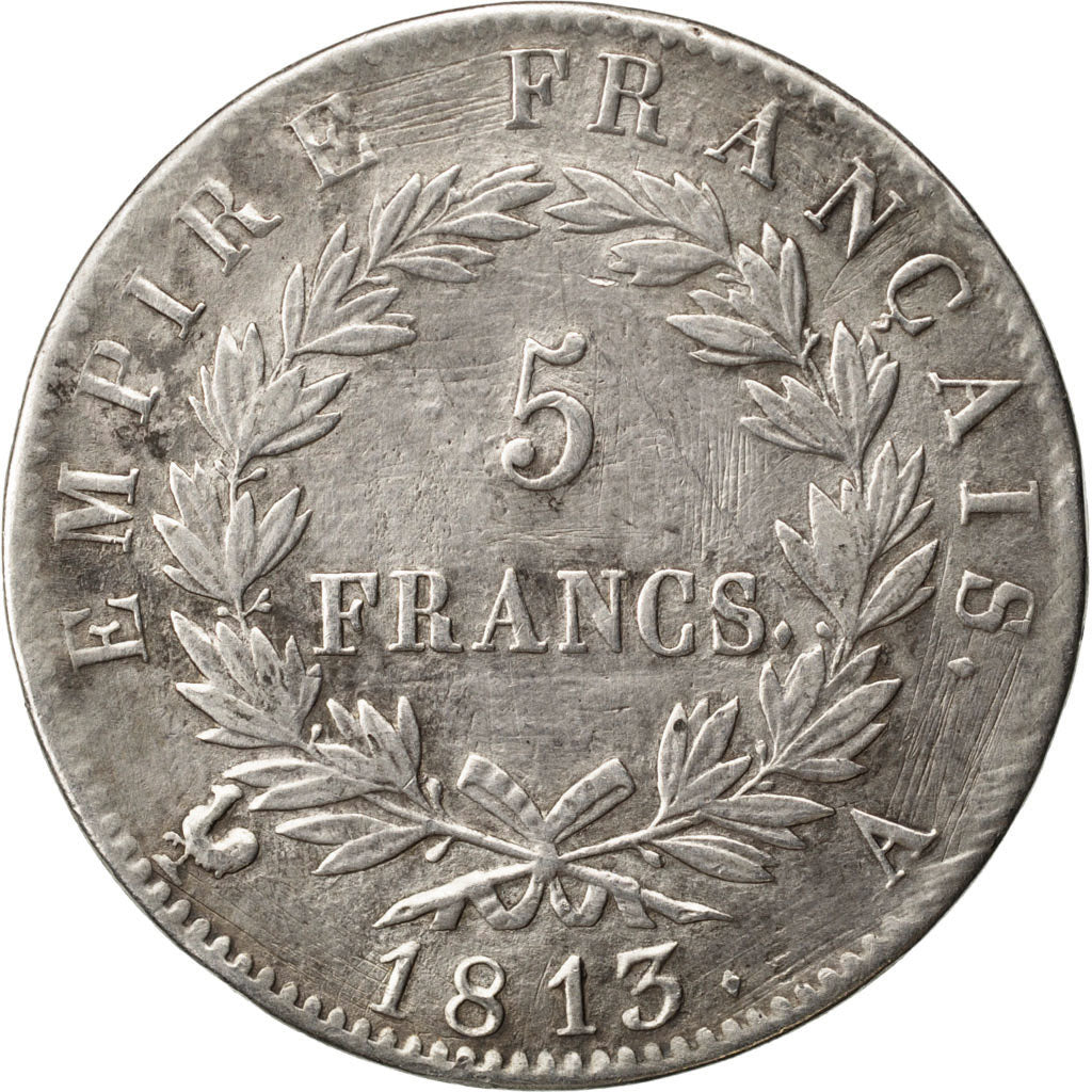 FRANCE, Napoléon I, 5 Francs, 1813, Paris, KM #694.1, EF(40-45), Silver, Gadoury