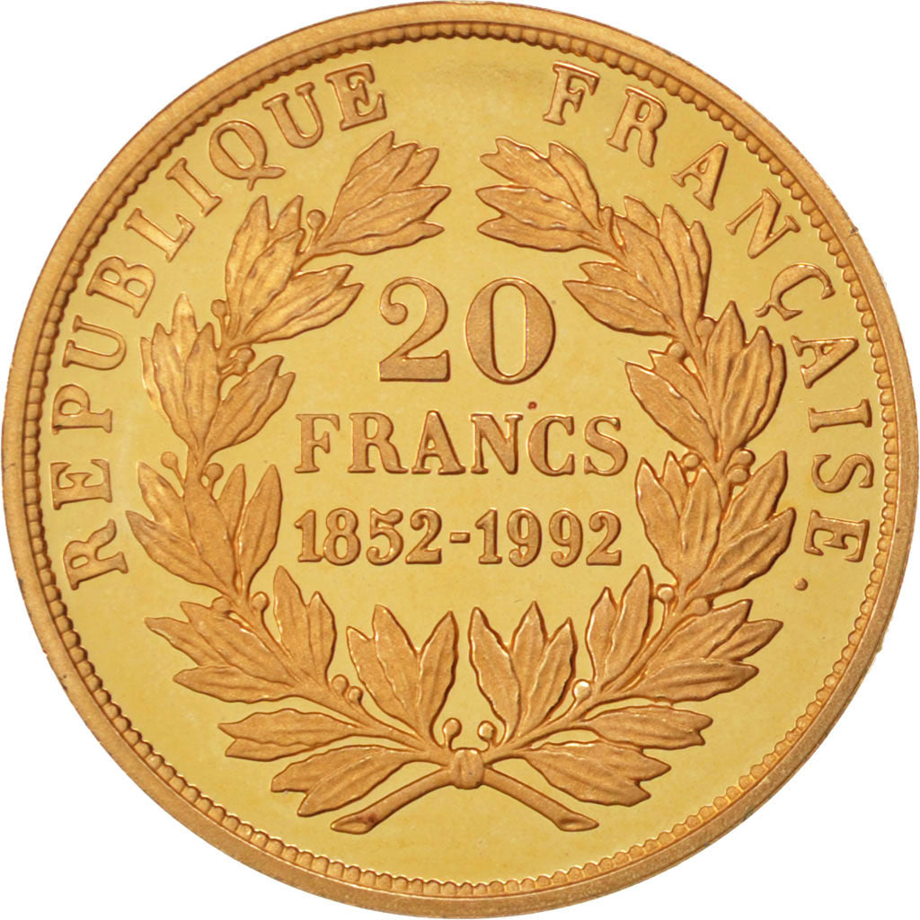 FRANCE, 20 Francs, 1992, MS(60-62), Gold, Gadoury #manque, 6.44