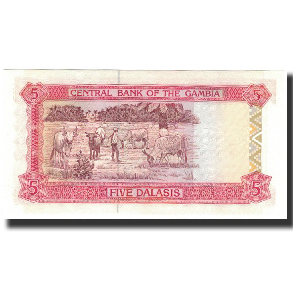 Banknote, The Gambia, 5 Dalasis, Undated (1991-95), KM:12a, UNC(65-70)
