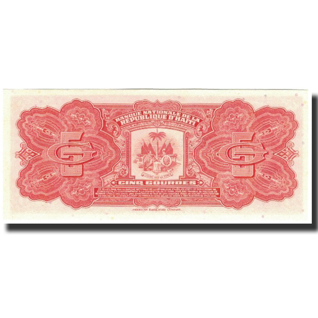 Banknote, Haiti, 5 Gourdes, 1973, KM:212, UNC(65-70)