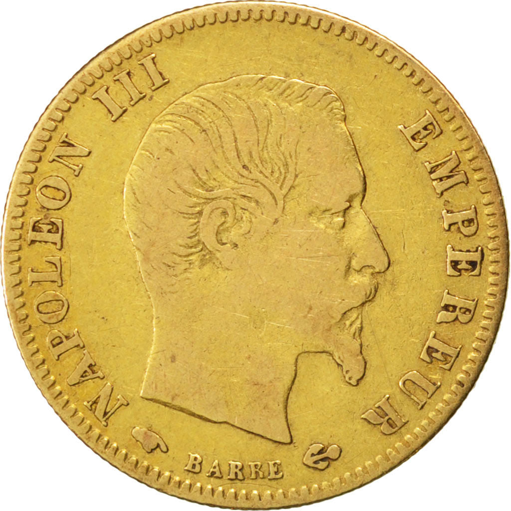 FRANCE, 5 Francs, 1859, Paris, VF(30-35), Gold, Gadoury #1001, 1.58