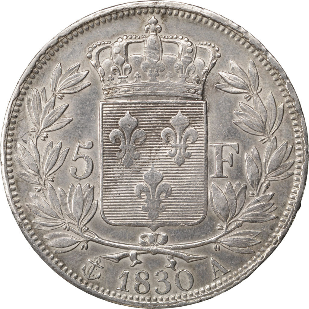 Coin, France, Charles X, 5 Francs, 1830, Paris, VF(30-35), Silver, KM:728.1