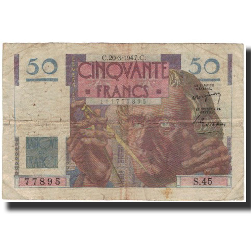 Frankrijk, 50 Francs, 50 F 1946-1951 ''Le Verrier'', 1947-03-20, B+