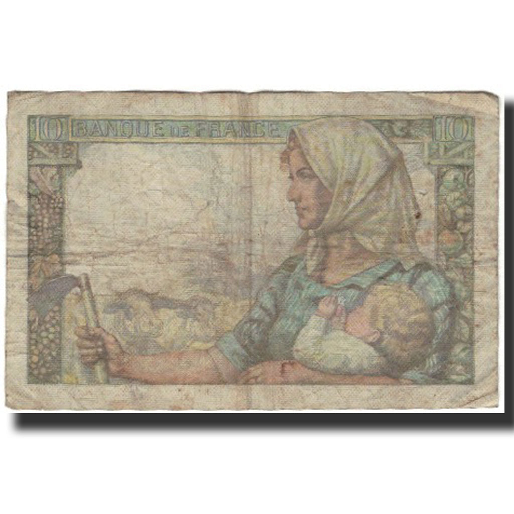 Francia, 10 Francs, 10 F 1941-1949 ''Mineur'', 1942-11-26, B+, Fayette:8.6