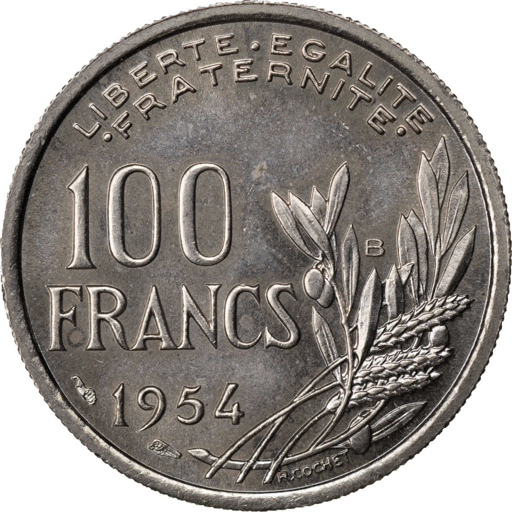 Coin, France, Cochet, 100 Francs, 1954, Beaumont le Roger, MS(60-62)
