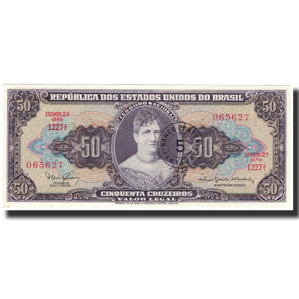Geldschein, Brasilien, 5 Centavos on 50 Cruzeiros, 1963, KM:184a, UNZ