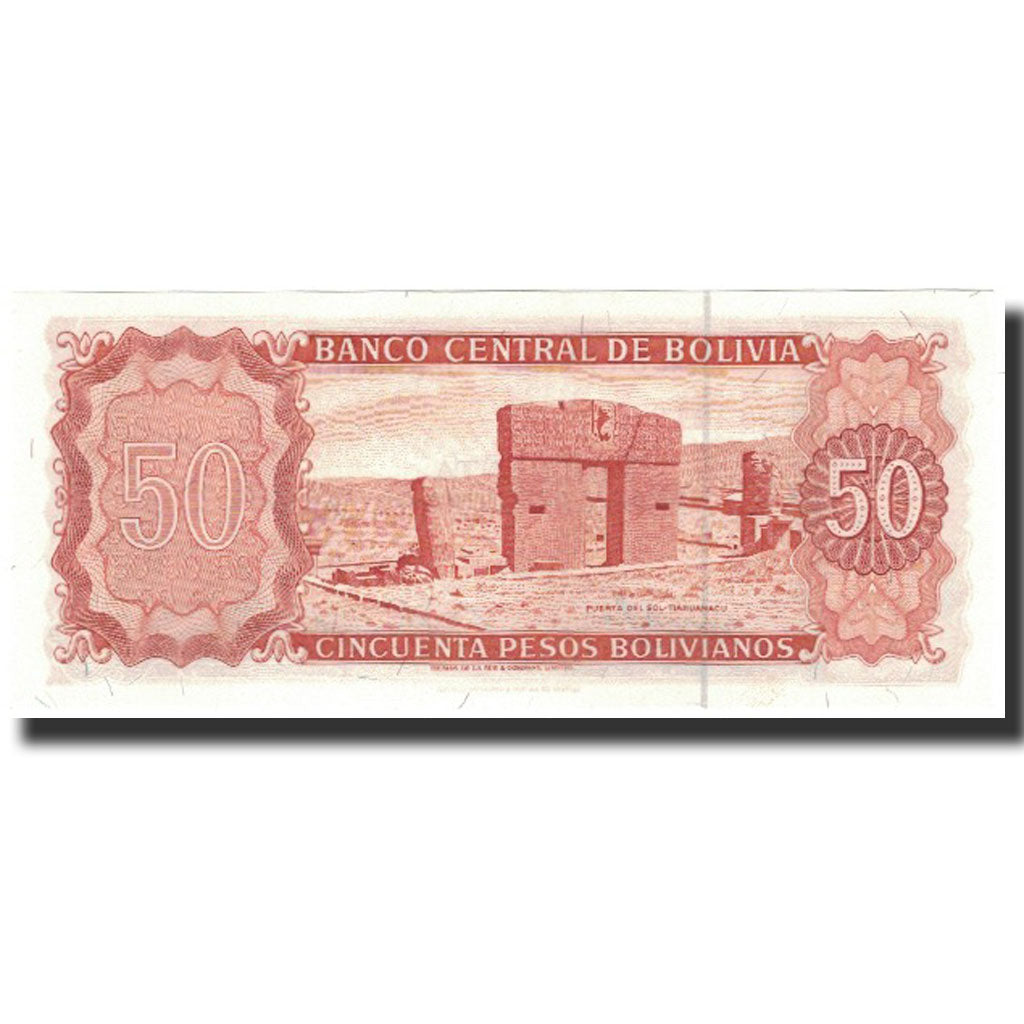 Banknote, Bolivia, 50 Pesos Bolivianos, 1962-07-13, KM:162a, UNC(65-70)