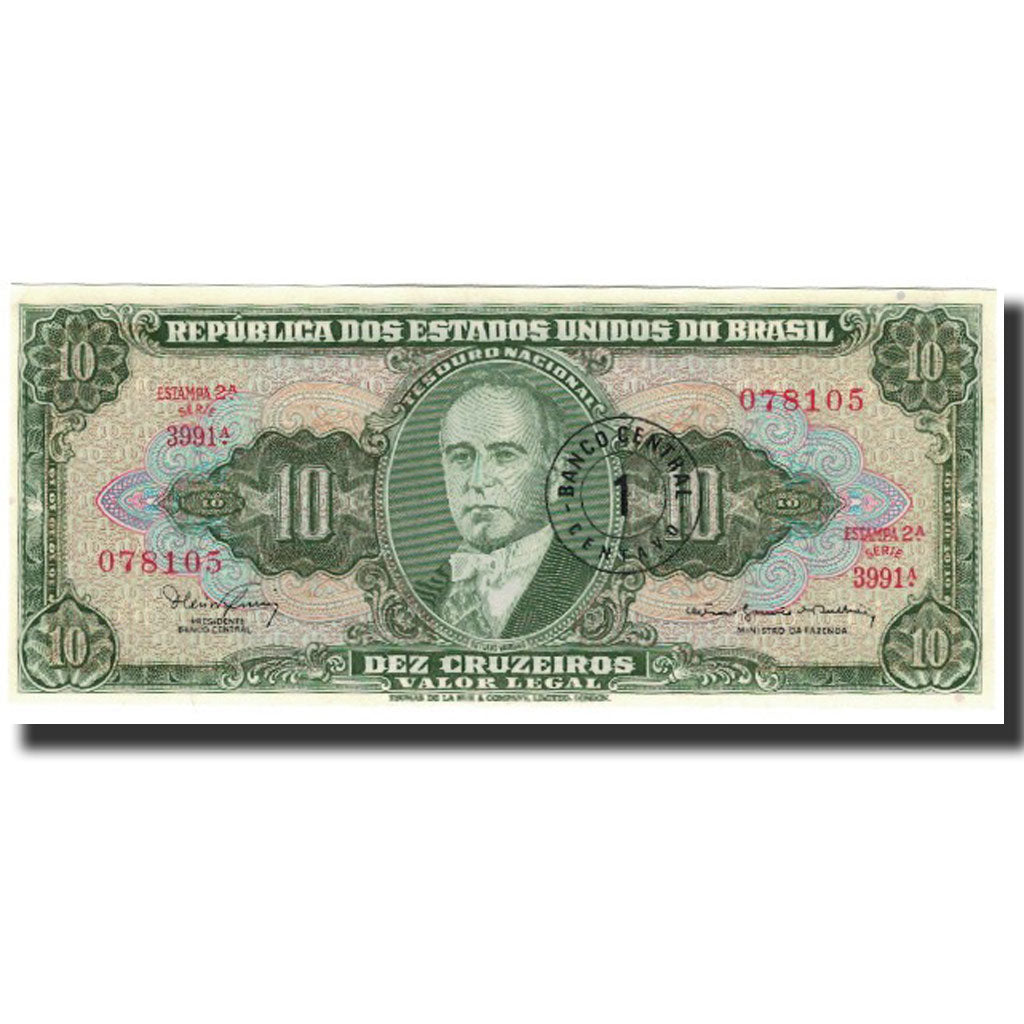 Banconote, Brasile, 1 Centavo on 10 Cruzeiros, 1962, KM:183b, FDS