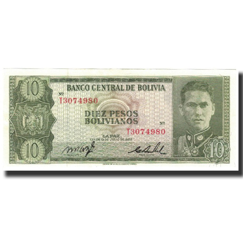 Banconote, Bolivia, 10 Pesos Bolivianos, 1962-07-13, KM:154a, FDS