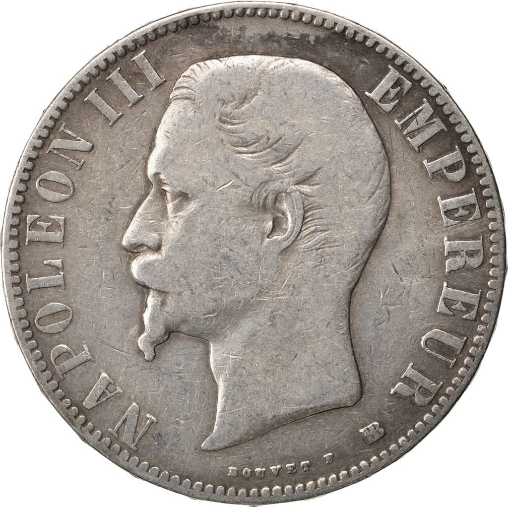 Munten, Frankrijk, Napoleon III, Napoléon III, 5 Francs, 1856, Strasbourg, FR