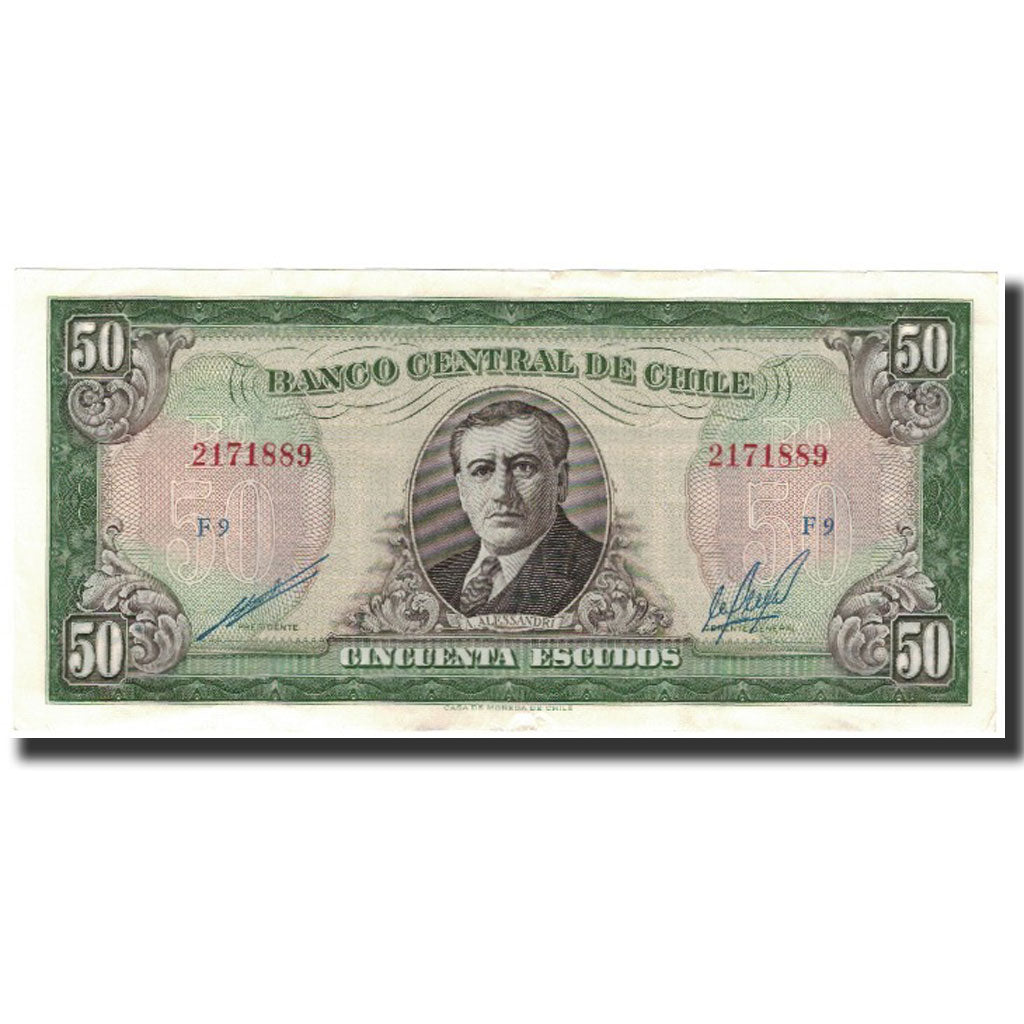 Banknote, Chile, 50 Escudos, 1973, KM:140b, AU(55-58)
