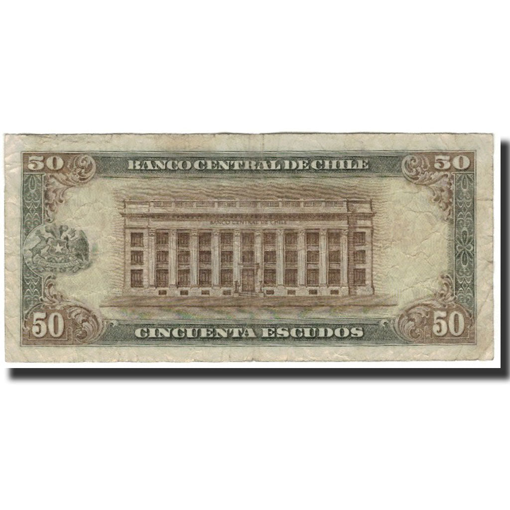 Banknote, Chile, 50 Escudos, 1973, KM:140b, VF(20-25)
