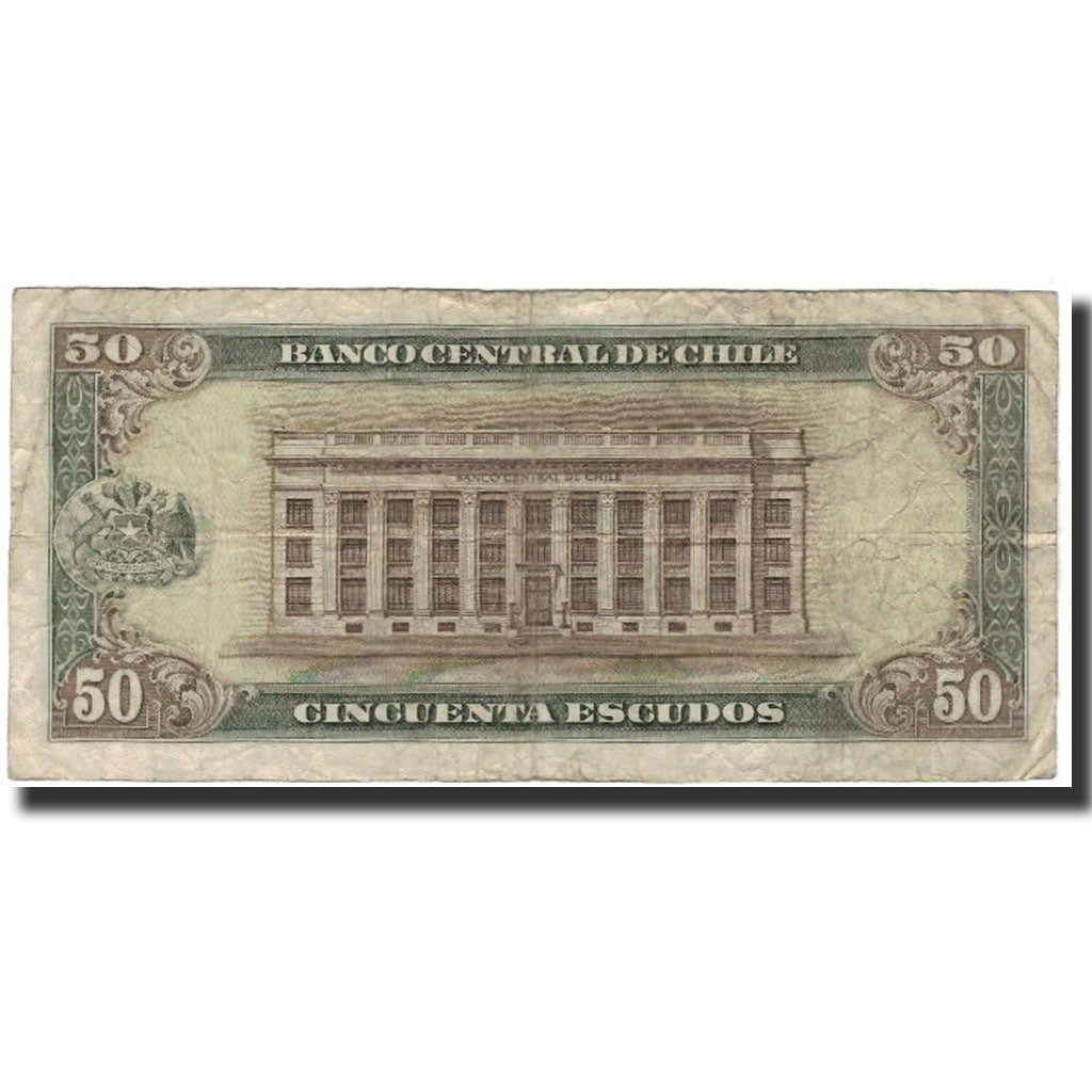 Biljet, Chili, 50 Escudos, 1973, KM:140b, B+