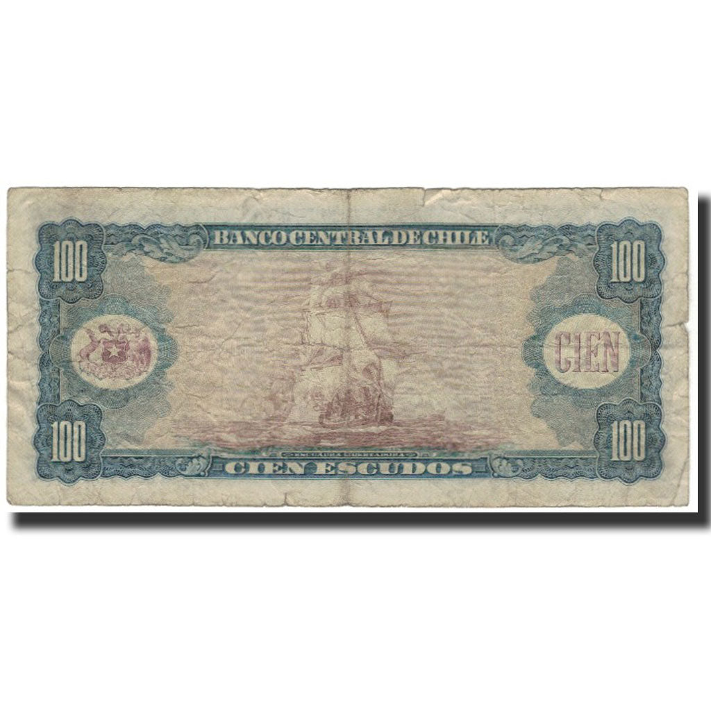 Banknote, Chile, 100 Escudos, 1962, KM:141a, F(12-15)