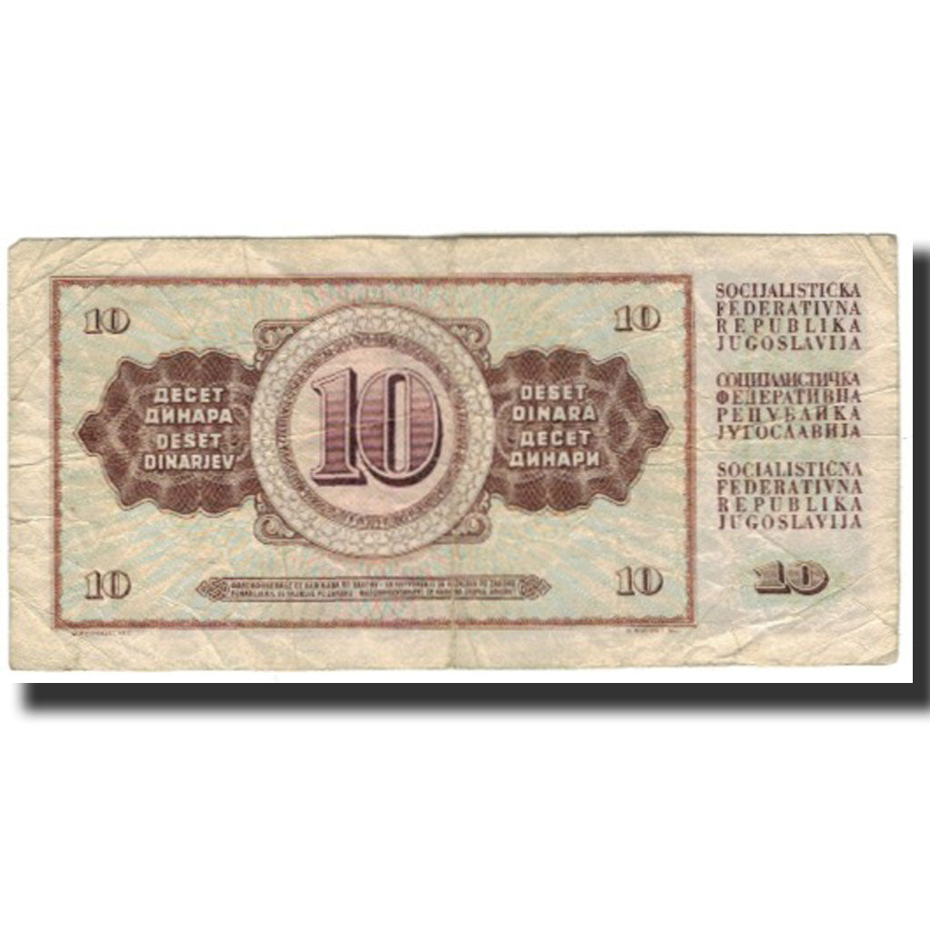 Banknote, Yugoslavia, 10 Dinara, 1968-05-01, KM:82b, VF(20-25)