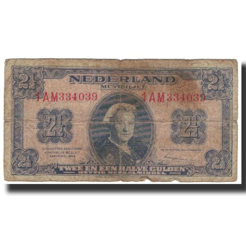 Banknote, Netherlands, 2 1/2 Gulden, 1945-05-18, KM:71, AG(1-3)