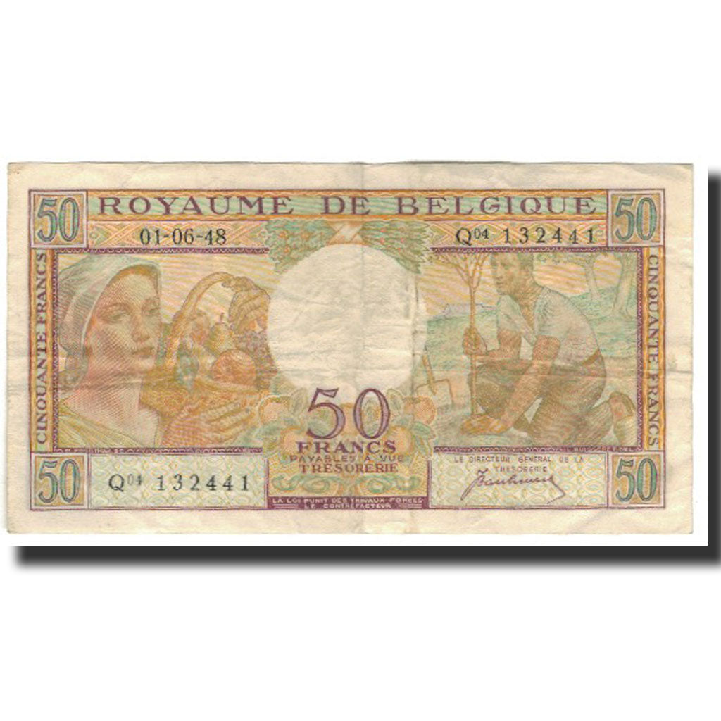 Banknote, Belgium, 50 Francs, 1948-06-01, KM:133a, VF(30-35)