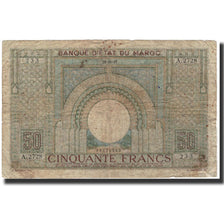 Banknote, Morocco, 50 Francs, 1947-10-28, KM:21, VG(8-10)
