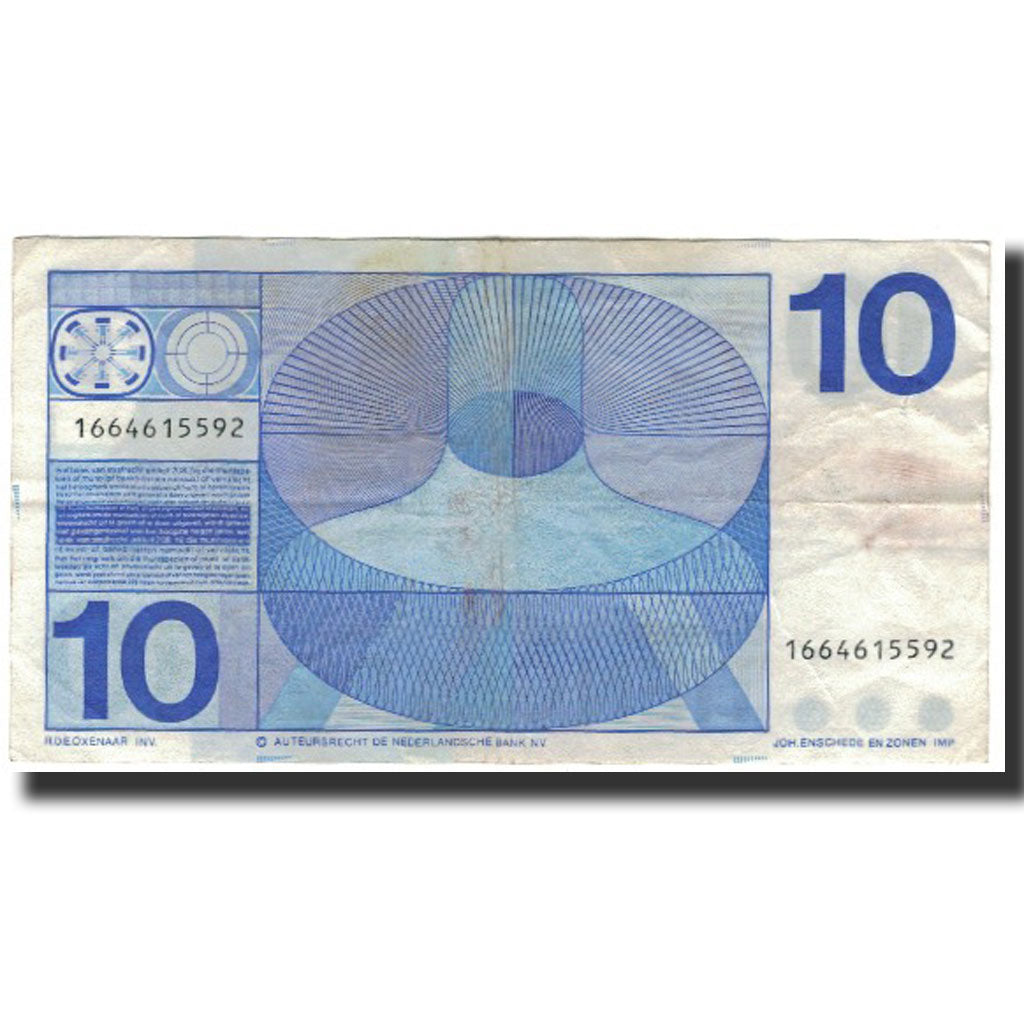 Banknote, Netherlands, 10 Gulden, 1968-04-25, KM:91a, VF(20-25)