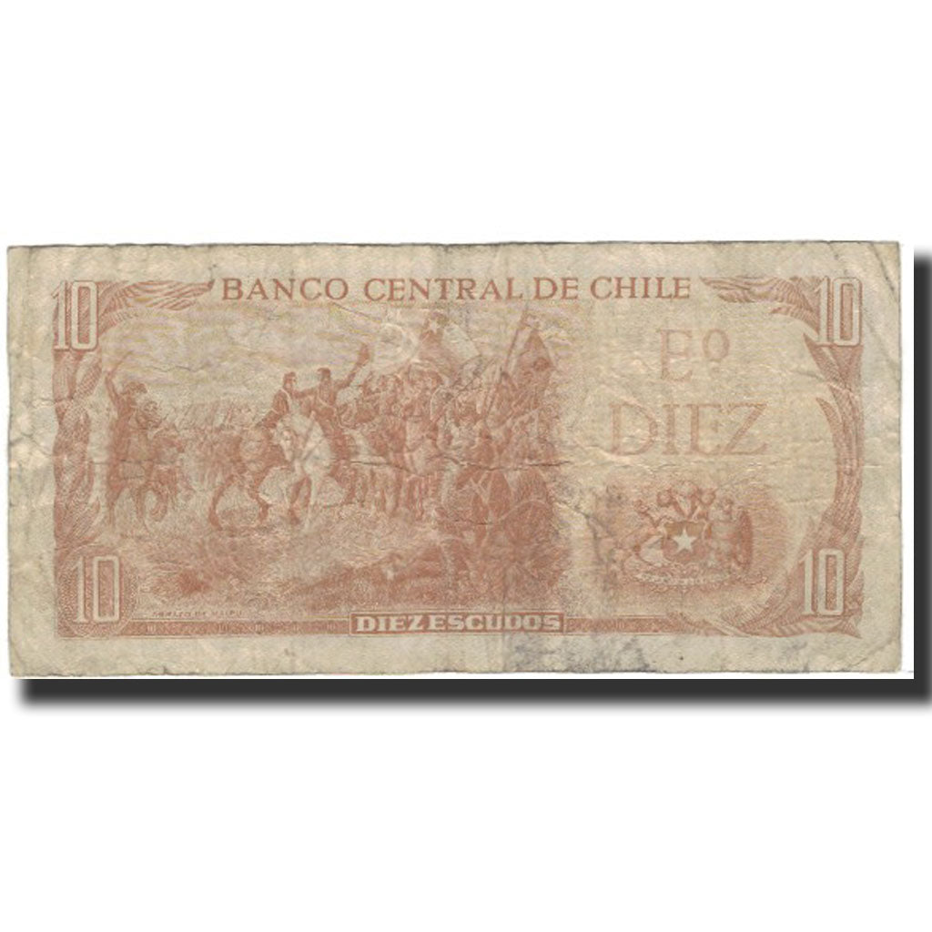 Biljet, Chili, 10 Escudos, 1967, KM:143, TB