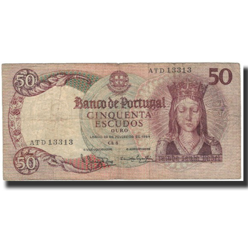 Billet, Portugal, 50 Escudos, 1964-02-28, KM:168, TB+