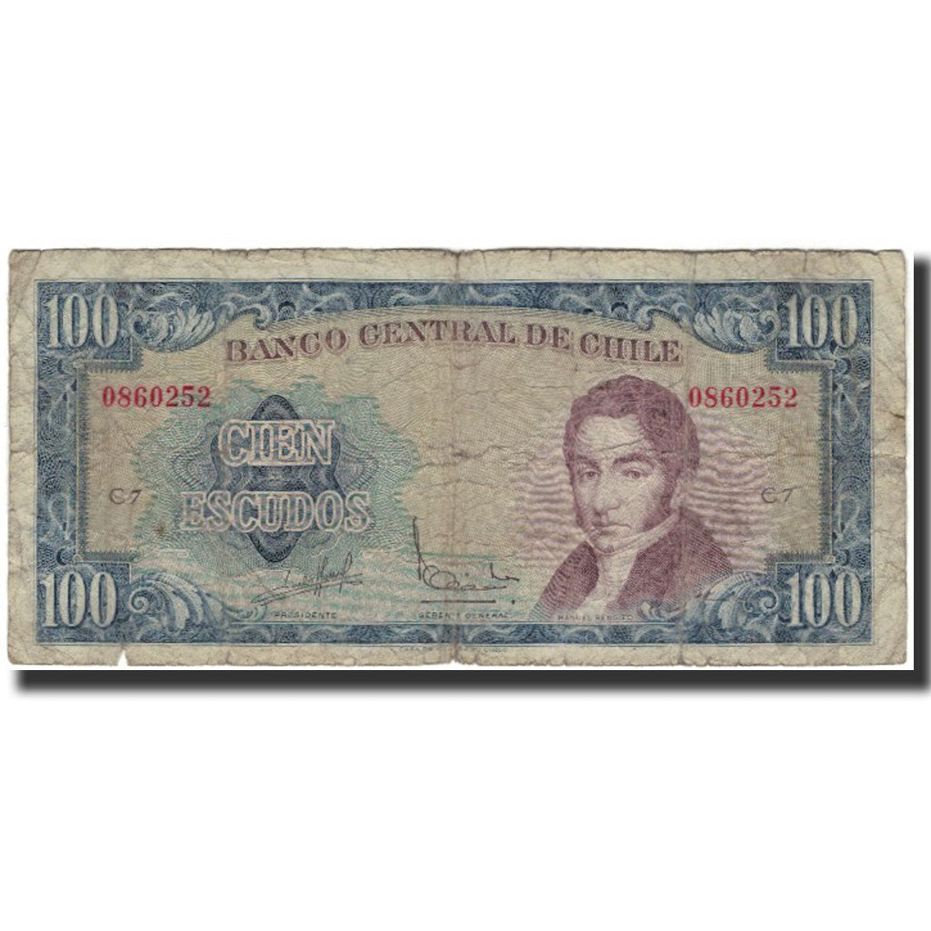 Banknote, Chile, 100 Escudos, 1962, KM:141a, G(4-6)