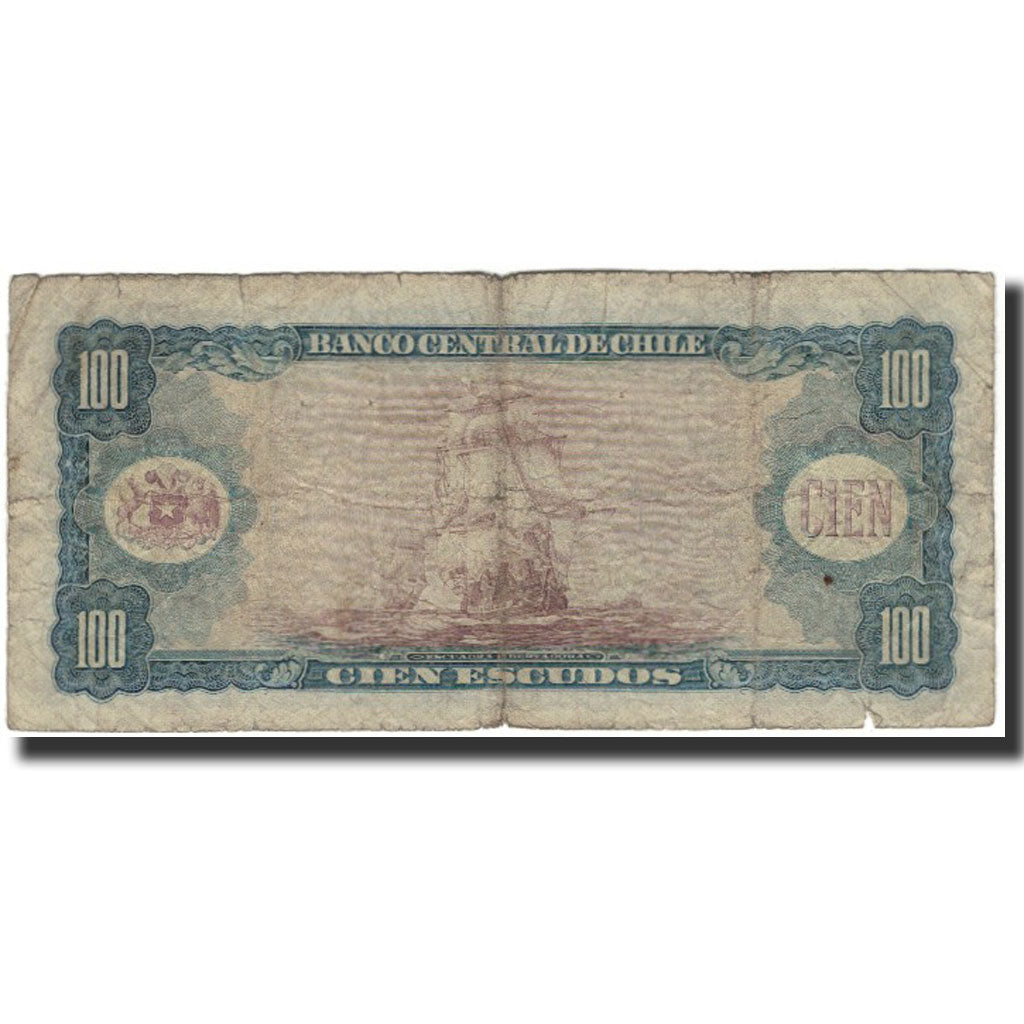 Banknote, Chile, 100 Escudos, 1962, KM:141a, G(4-6)