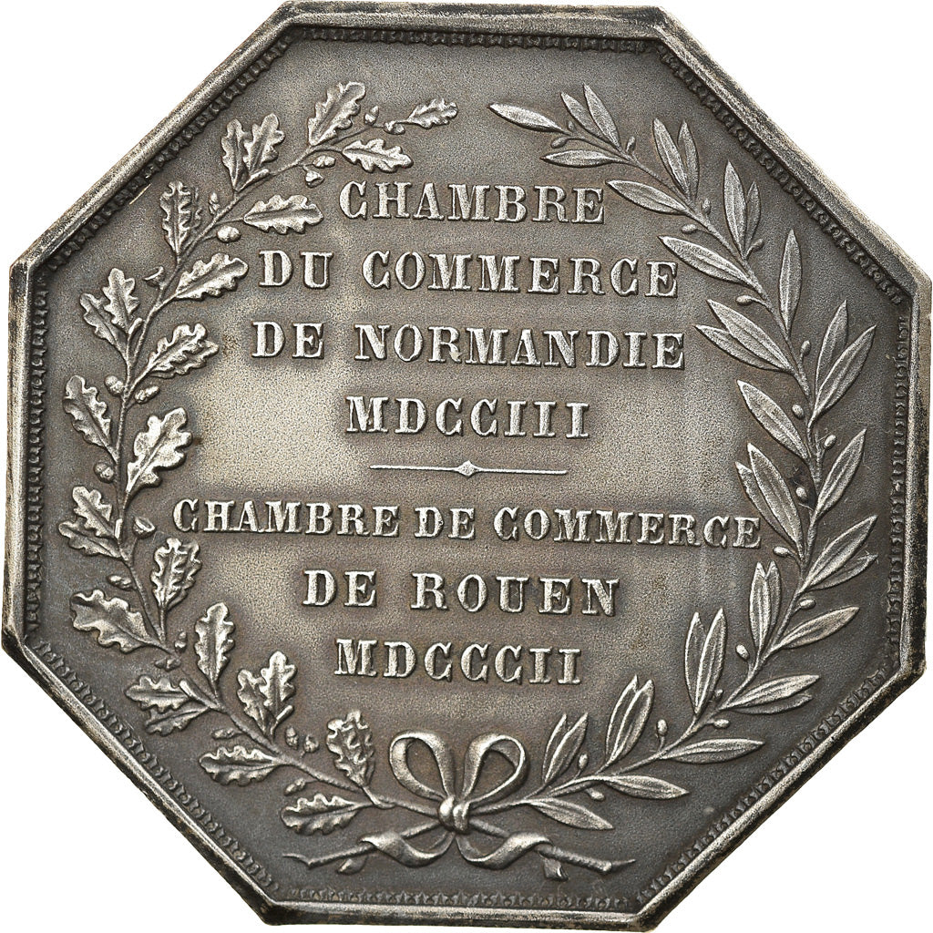 Frankrijk, Token, Chambre de Commerce de Rouen, 1802, Lecomte, UNC-, Zilver