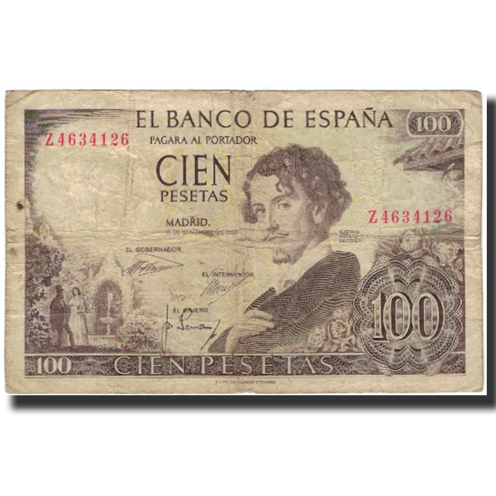 Banknote, Spain, 100 Pesetas, 1965-11-19, KM:150, F(12-15)