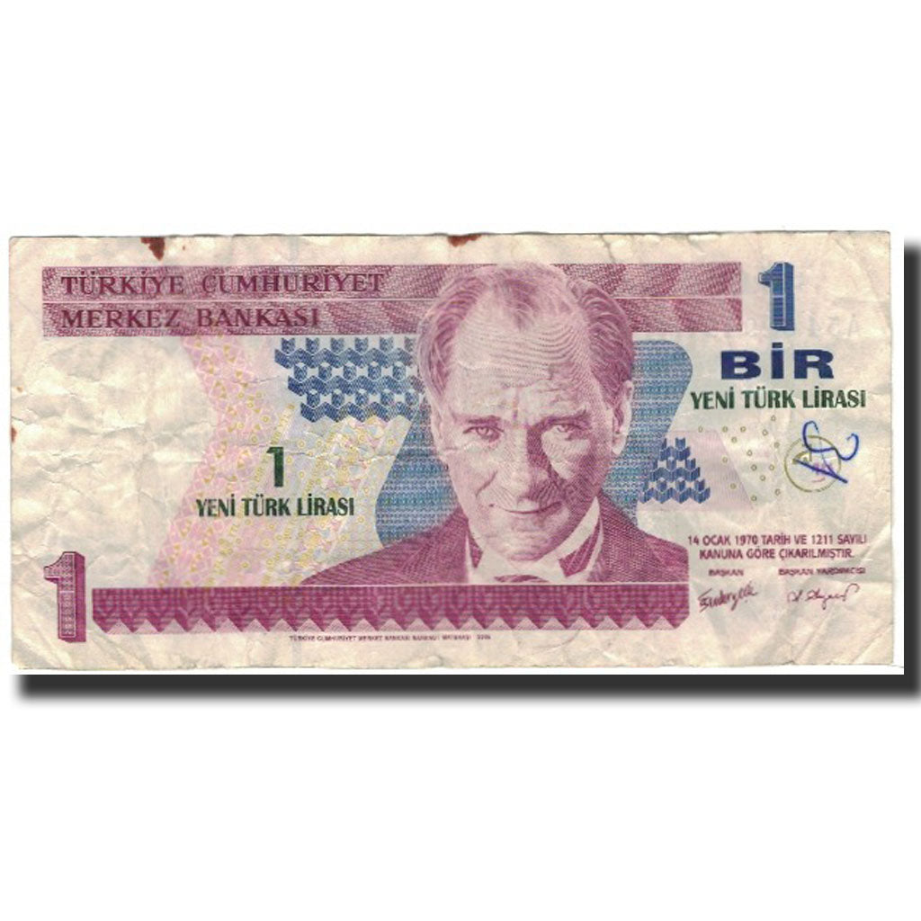 Biljet, Turkije, 1 New Lira, 2005, KM:216, B+