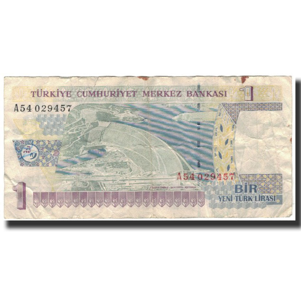 Biljet, Turkije, 1 New Lira, 2005, KM:216, B+