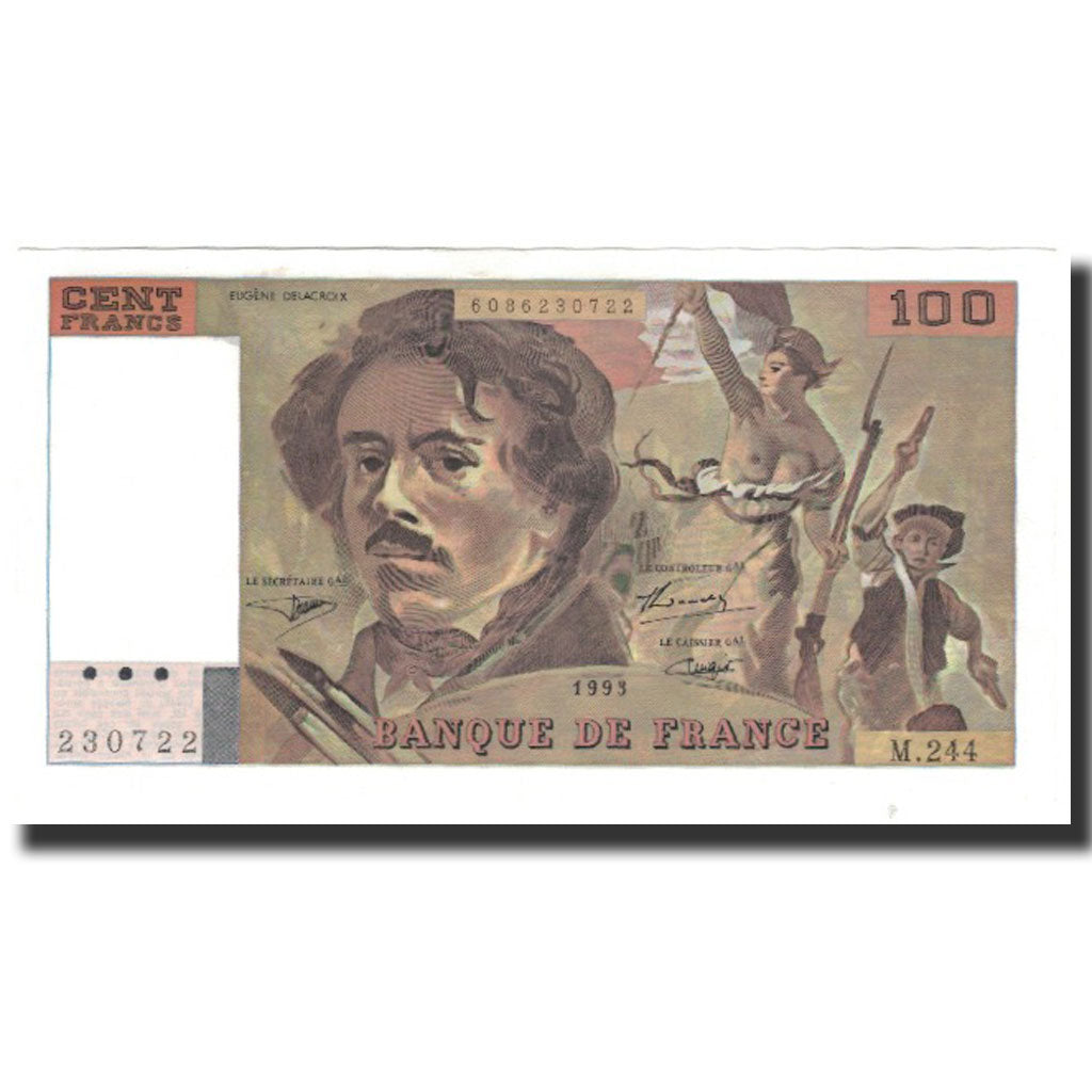 France, 100 Francs, 100 F 1978-1995 ''Delacroix'', 1993, UNC(64)
