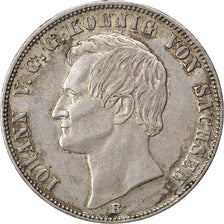 GERMAN STATES, Thaler, 1862, Dresde, KM #1214, AU(50-53), Silver, 18.53