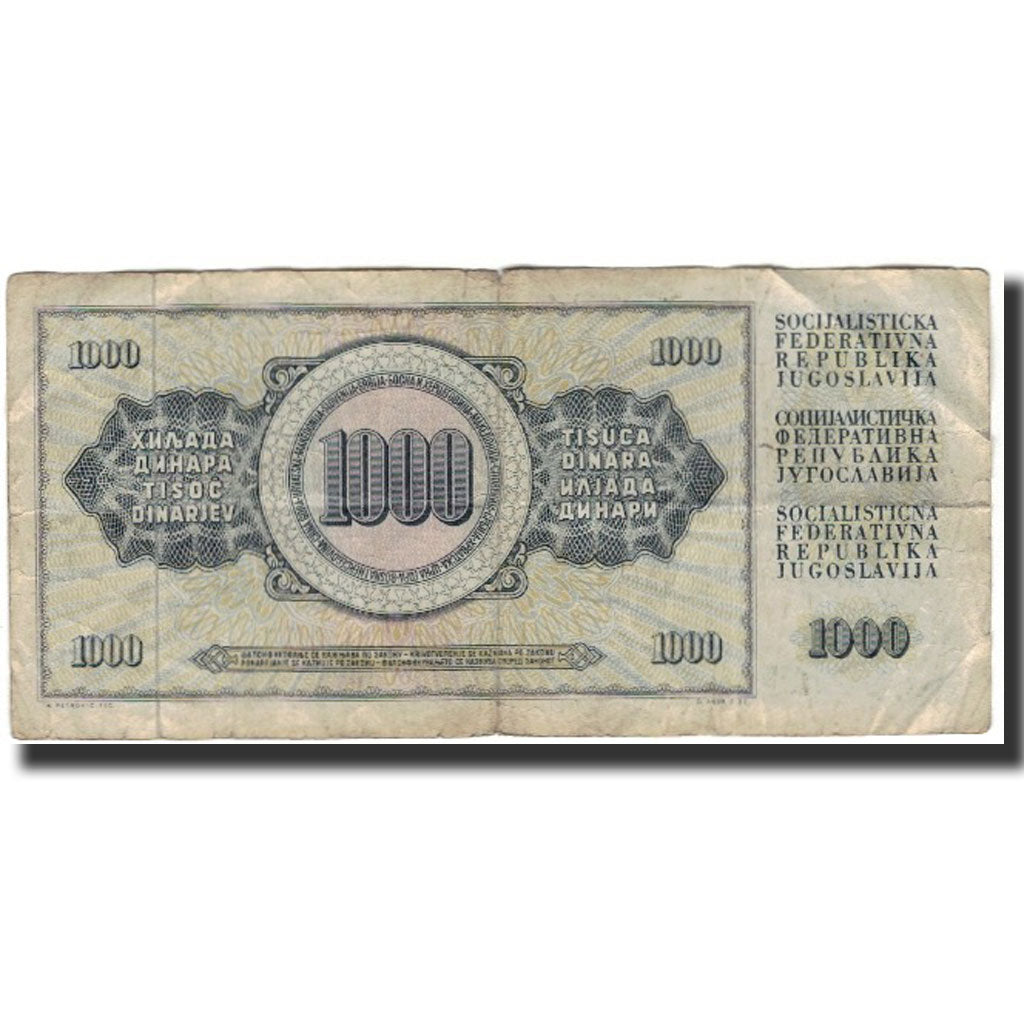 Banknote, Yugoslavia, 1000 Dinara, 1978-08-12, KM:92c, VG(8-10)