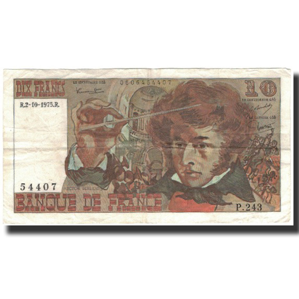 France, 10 Francs, 10 F 1972-1978 ''Berlioz'', 1975-10-02, EF(40-45)