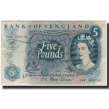 Billet, Grande-Bretagne, 5 Pounds, 1966, KM:375b, TB+