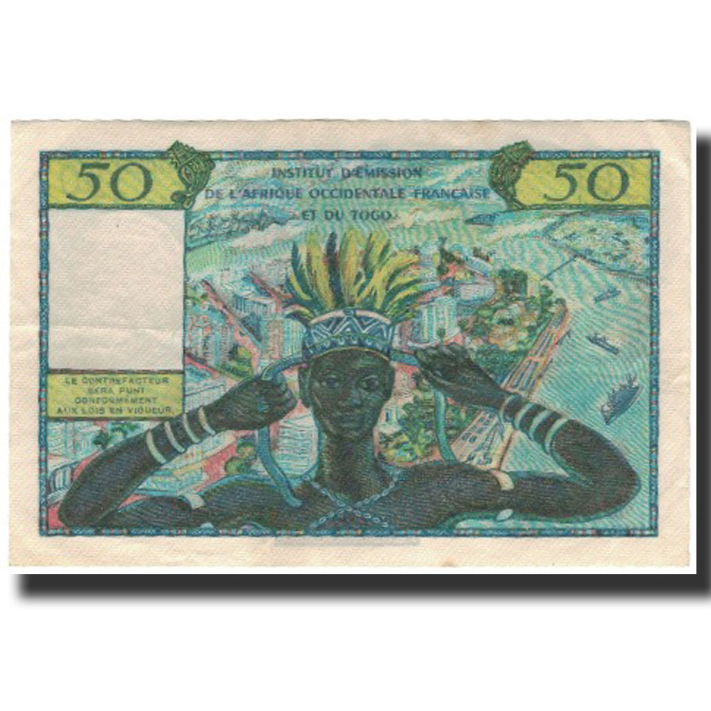 Banknote, French West Africa, 50 Francs, 1956, KM:45, AU(50-53)