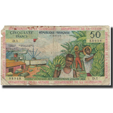 Banknote, French Antilles, 50 Francs, 1964, KM:9a, VG(8-10)