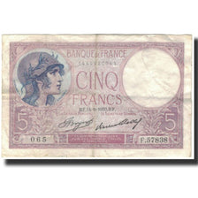 Francia, 5 Francs, 5 F 1917-1940 ''Violet'', 1933-09-14, B+, Fayette:3.17