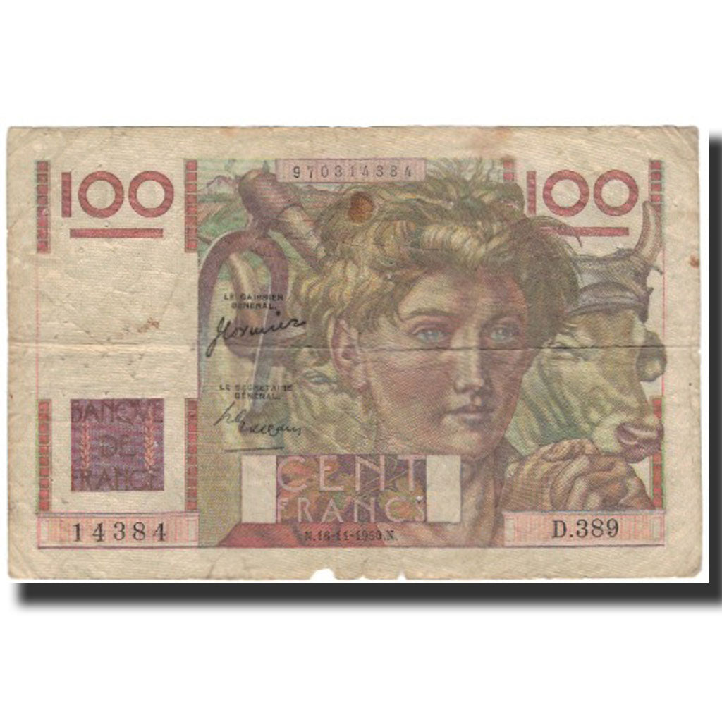 France, 100 Francs, 100 F 1945-1954 ''Jeune Paysan'', 1950-11-16, F(12-15)