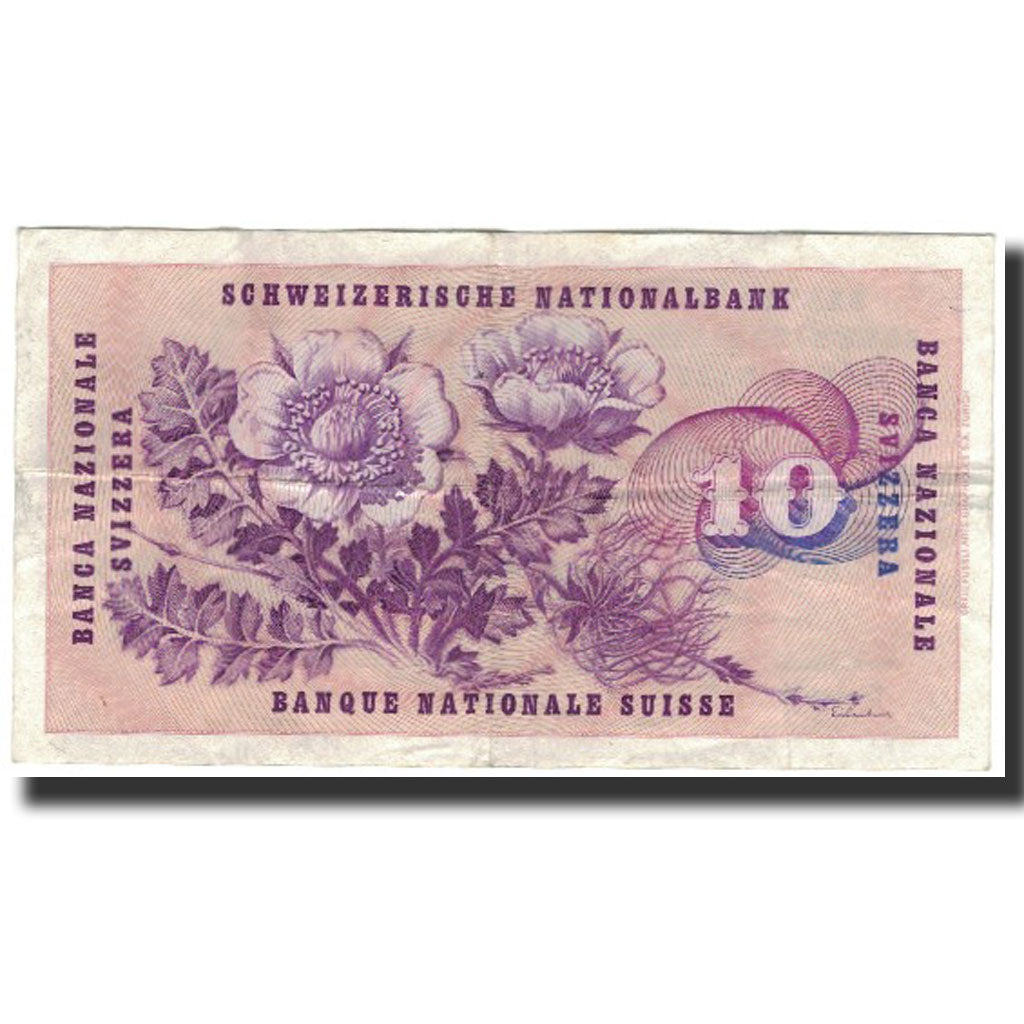 Billet, Suisse, 10 Franken, 1968-03-28, KM:45h, TTB