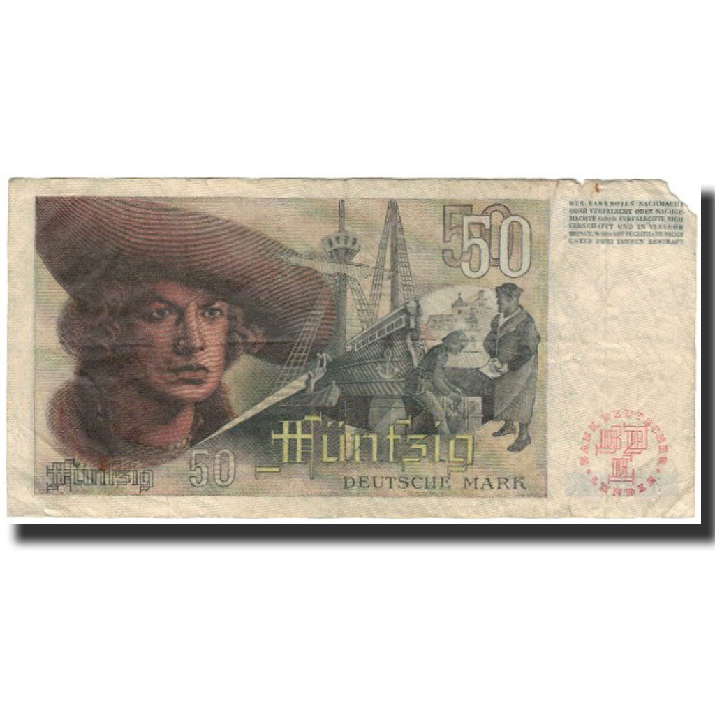 Banknote, GERMANY - FEDERAL REPUBLIC, 50 Deutsche Mark, 1948-12-09, KM:14A