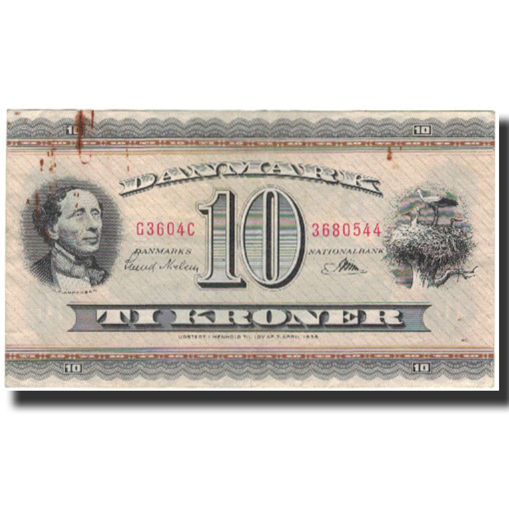 Banknote, Denmark, 10 Kroner, 1961, KM:44u, VF(30-35)